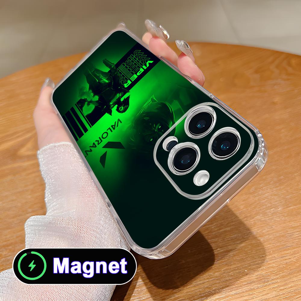 Valo Viper Phone Case for iPhone 17 16 15 14 13 12 11 Air Pro Max Plus Mini Soft TPU Clear Magsafe Cover