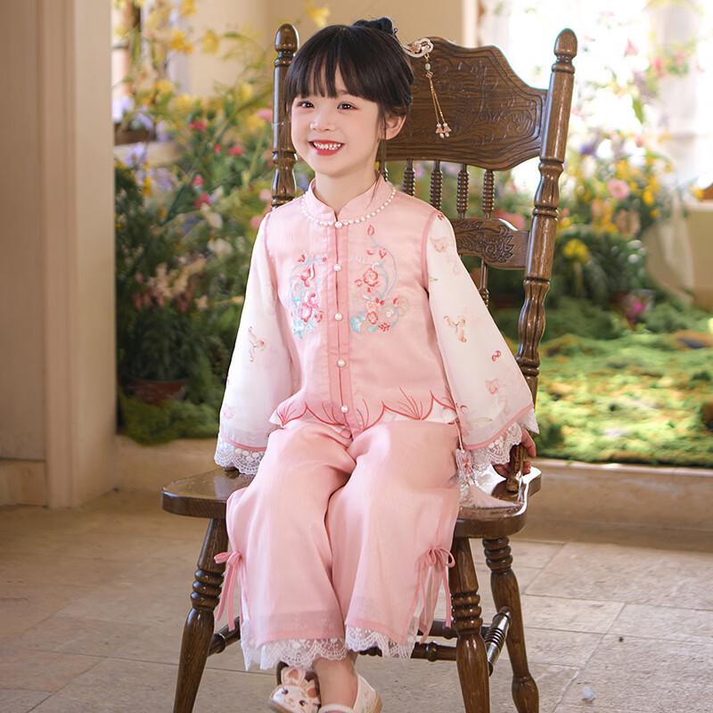 Girls' New Chinese Style Hanfu Tang Suit Set