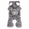 Hunde-Overall aus Polyester mit Fleece-Futter und Kapuze, Bären-Design, Vierbeinige Winter-Haustierkleidung für kleine Hunde