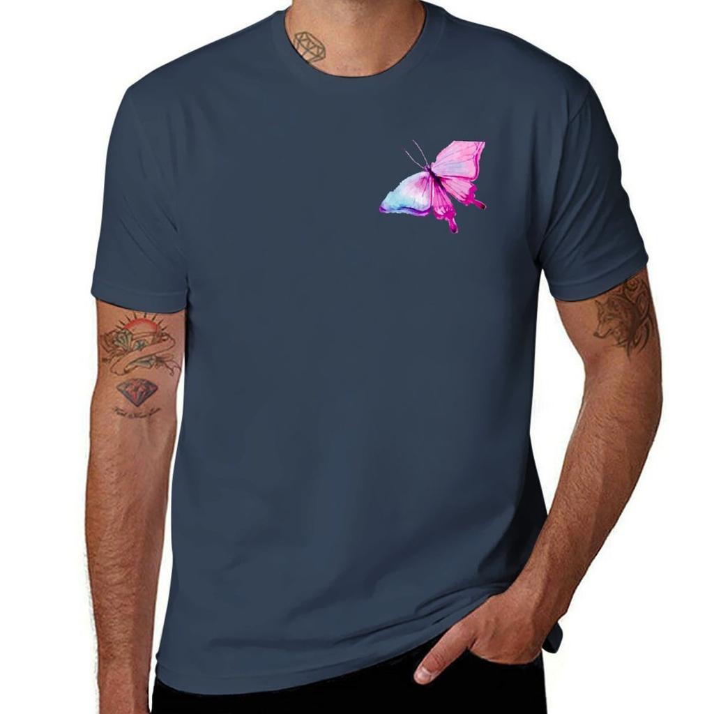 pink butterfly TShirt Basic All Season Solid TShirt