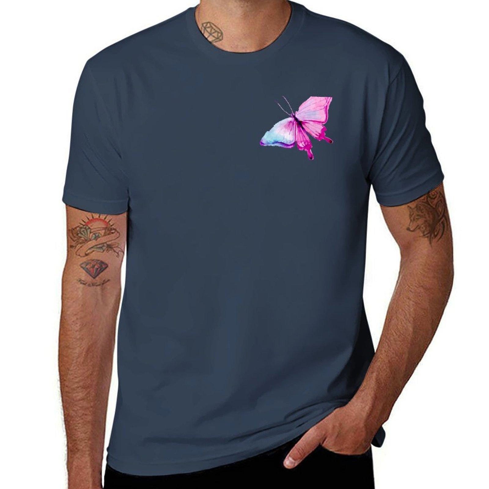 pink butterfly TShirt Basic All Season Solid TShirt S