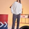 Li Ning Sweatshirts Unisex Ivory Crew Neck Moderate Regular AWDQ652-8