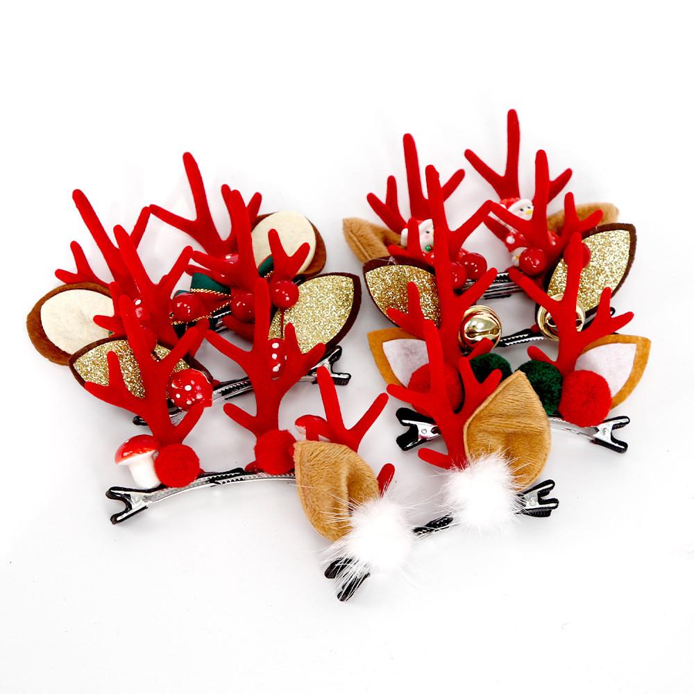 Christmas Hair Stylish Accessories With Cute Plush Antlers And Festive Decorations Women For