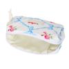 Quilted Travel Makeup Bag Floral Aesthetic Toiletry Pouch Cute Bow Cotton Cosmetic Bag for Women Girls