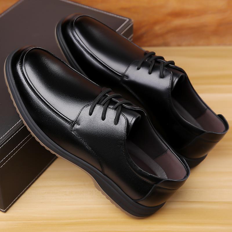 Pantofi pentru bărbați cu talpă cu tendon de vacă, din piele naturală, pantofi din piele de afaceri, respirabili, cu cap rotund, pentru bărbați, versatili, anti-alunecare, cu talpă moale, pantofi casual