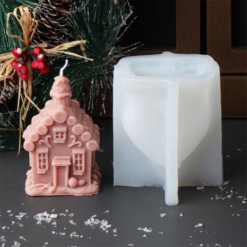 3D Christmas House Candle Silicone Mold DIY Creative Cabin Baker Igloo Mold Christmas Crafts Home Christmas Decor Gift Tool