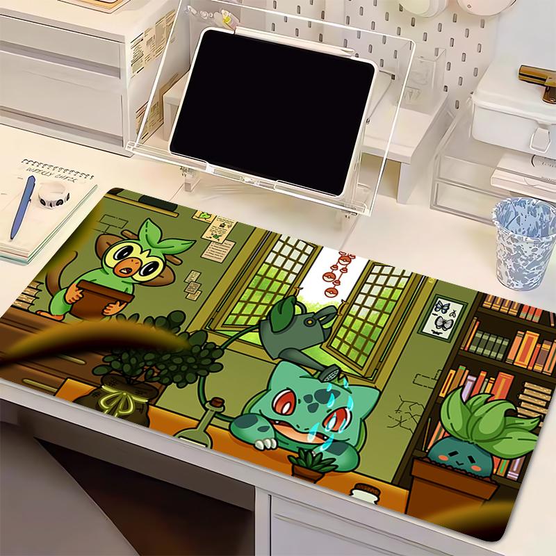 Mouse Pad Anime Gaming Accessories Varmilo PpokemonS Gamer Keyboard PC Bbulbasaur Computer Desk Mat Kawaii Green Mousepad Gift