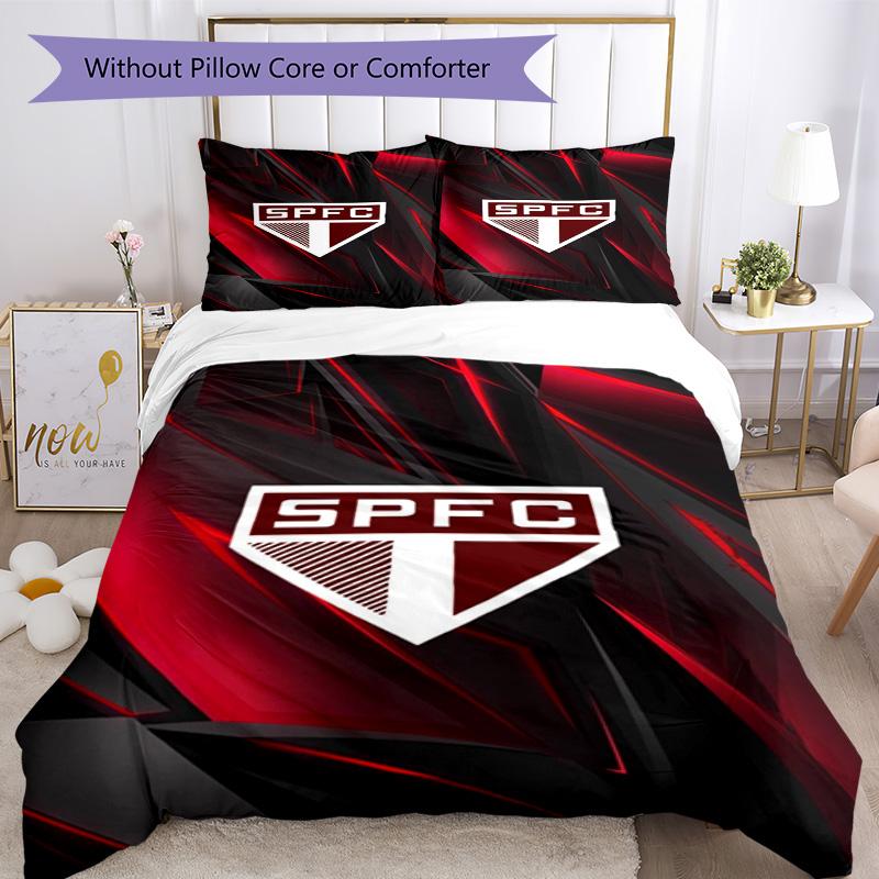 Spfc Team Crest Design Printed Pattern Duvet Cover Set – Includes 1 Duvet Cover and 2 Matching Pillowcases Bedroom Decor Christmas Gifts