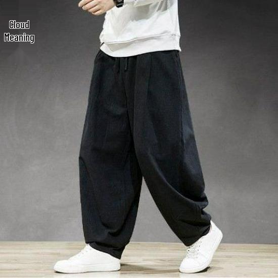 Herren Übergröße Weitbein Leinen Haremshose - Chinesischer Stil Frühling/Sommer Freizeit Hose