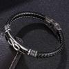 Infinity 8-Shape Hip Hop Men's Leather Bracelet - Trendy Woven Accessory