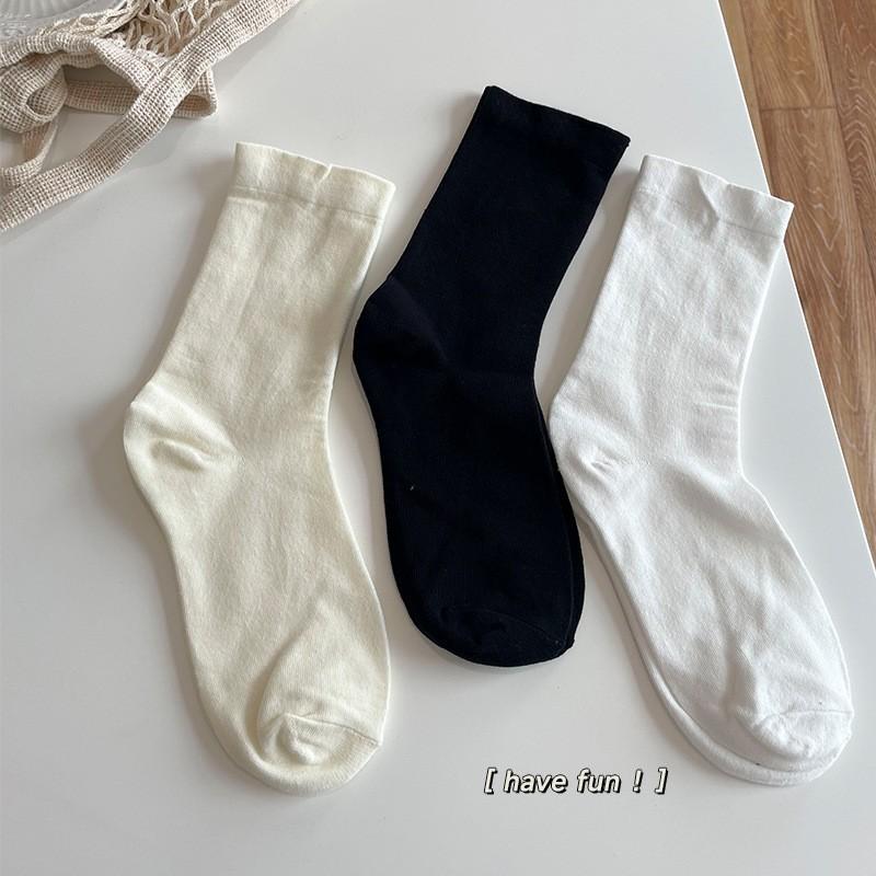 

Boneless Socks Women S Spring And Autumn Mid-Tube Socks Cotton Socks White With Cool Slippers Japanese Girls Stockings Confinement Stacking Socks One size fits all белый
