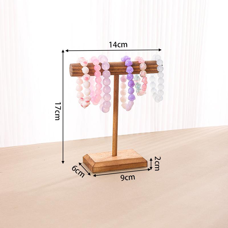 Wooden Jewelry Bracelet Storage Display Chain Watch T-Bar Rack Organizer Hard Stand Holder Jewelry Display Bracelet Display Rack