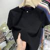 Damen Baumwoll T-Shirt Basic Lässig Kurzarm Einfarbige Sommer Oberteil Vielseitig