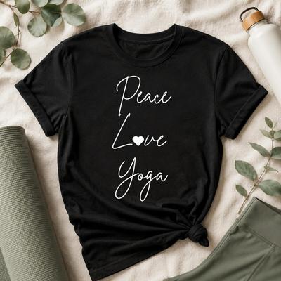 Peace Love Yoga T-and Kids Tshirt, Women's Meditation Spiritual Tee