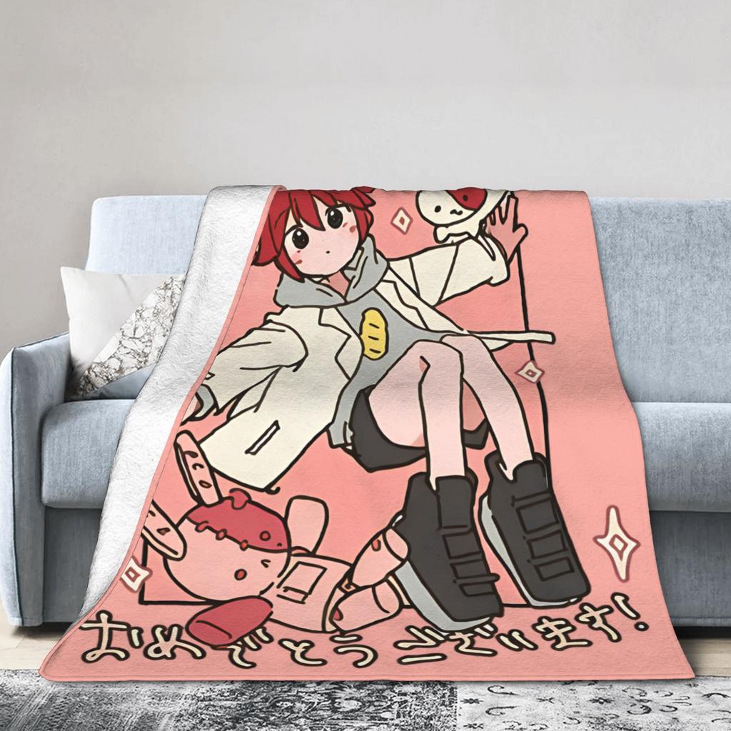Kasane Teto Plush Blankets Anime Cute Awesome Throw Blanket for Home 125*100cm Plush Thin Quilt