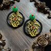 Vintage Chinese Enamel Clivia Exaggerated Western-Style Ear Clips for Women