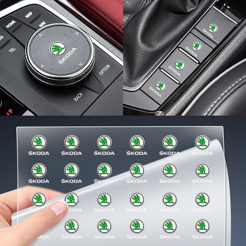 

2025 Hot Car Window lift button sticker Steering Wheel Decal For Skoda Octavia A5 Superb old Febia Roomster rapid Roomster Kodia 1pcs