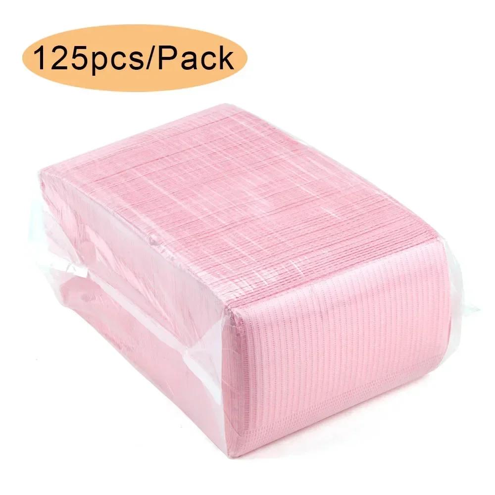 

125Pcs 800g Dental Bibs Disposable Tattoo Cleaning Wipes 13 x17 3 Ply Waterproof Sheet for Nail Tech Dental Clinic Tattoo розовый