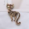 1pc Vintage Cat Brooch Pin - Elegant feline Jewelry with Alloy Base & Artificial Crystal-like Accents, Antique - Halloween Costume Party Accessory for