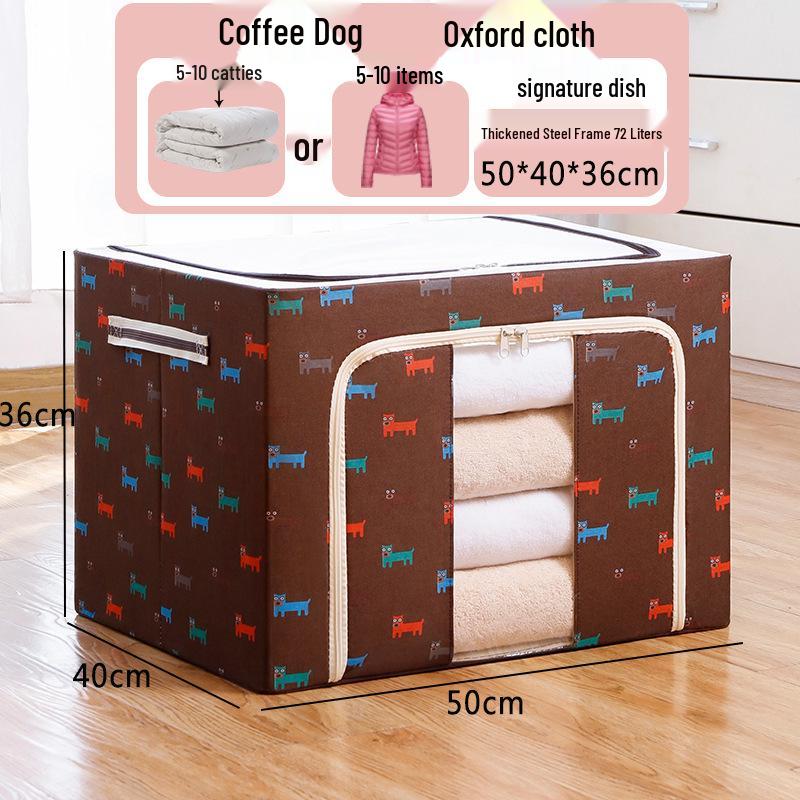 Large Capacity Foldable Steel Frame Wardrobe Storage Box for Clothes and Quilts