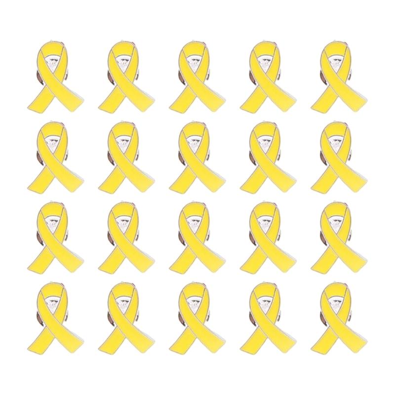 Brože s mašlí ze slitiny pro dobrovolníky Balení 20 ks Brož pro povědomí o rakovině Charitativní šperky Dárky