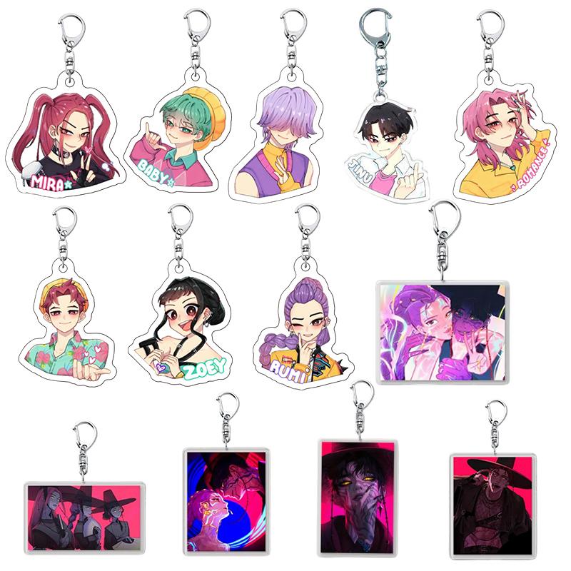 1 Set Kpop Demon Hunter Schlüsselanhänger Saja Boys Schlüsselanhänger Kpop Schlüsselring für Taschen Accessoires Partygeschenke Huntrix Schlüsselanhänger Fangeschenke