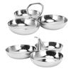 Stainless Steel Snack Plate 3 in 1 Snack Bowl Home Desktop Snack Plates Candy Fruit Cookie Cake Storage Tray Kitchen Accessories