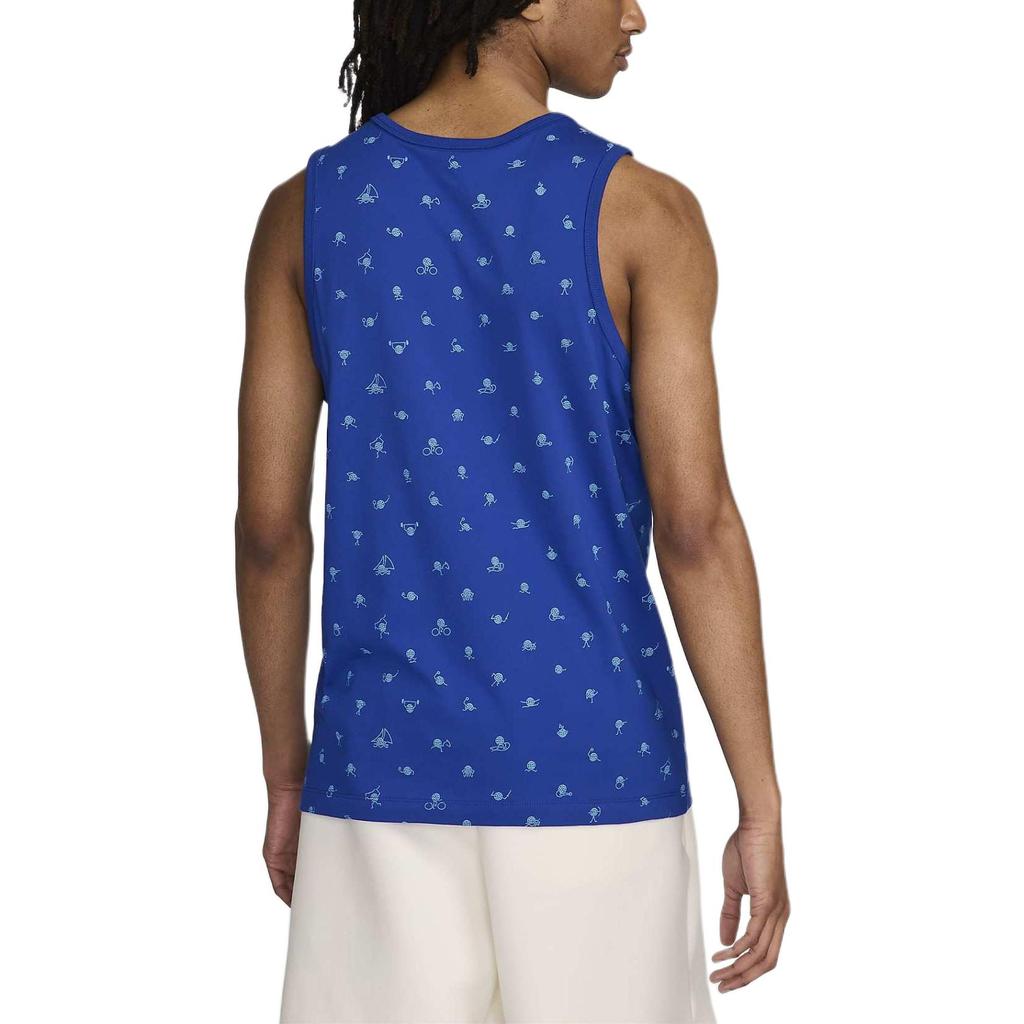 Nike Usa Club Baumwolle Rundhals Logo Print Tanktop Herren Tops Königsblau FN0879-417