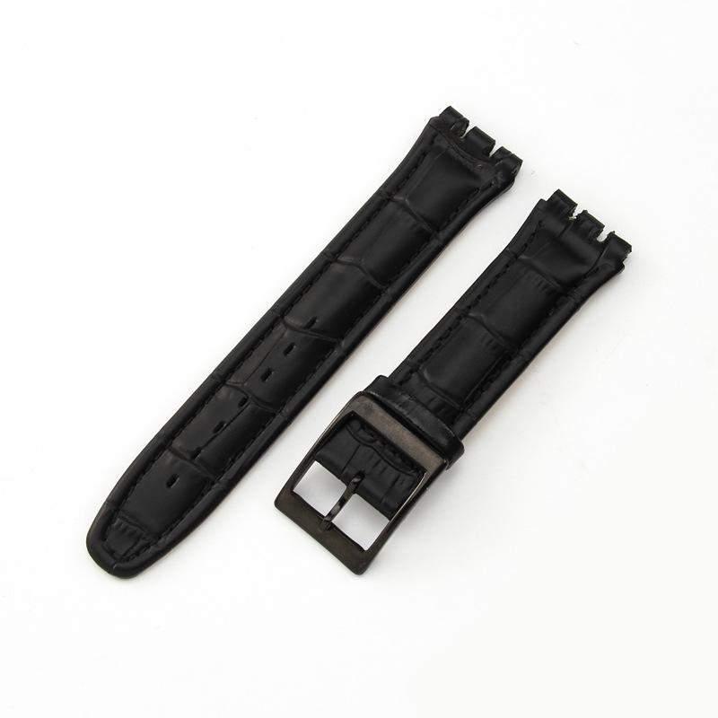 17mm 19mm Äkta Läder Klockarmband för Swatch YCS YAS YGS Armband Spänne Armband Män Sport Vattentätt Klockarmband