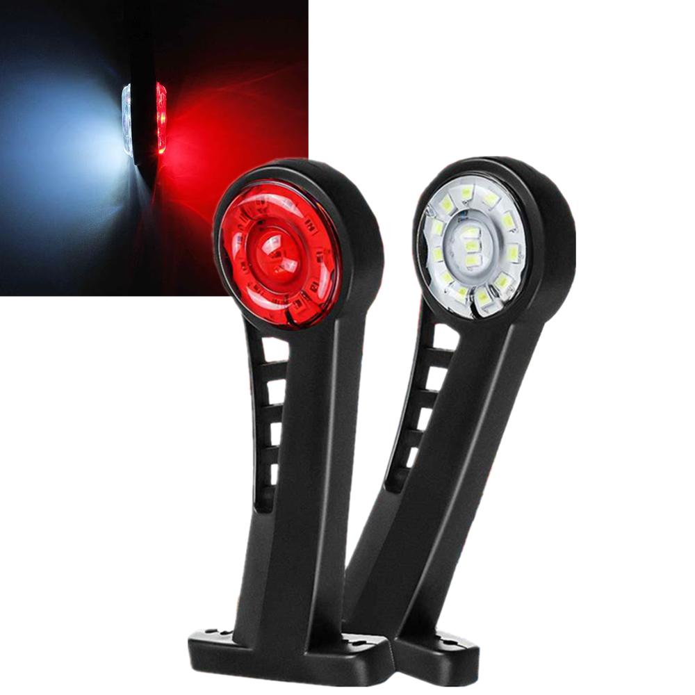 

1Pair Van Side Marker Lights 24V Waterproof Red White LED Lamp Trailer Truck Outline Clearance Tail Lights for Car RV