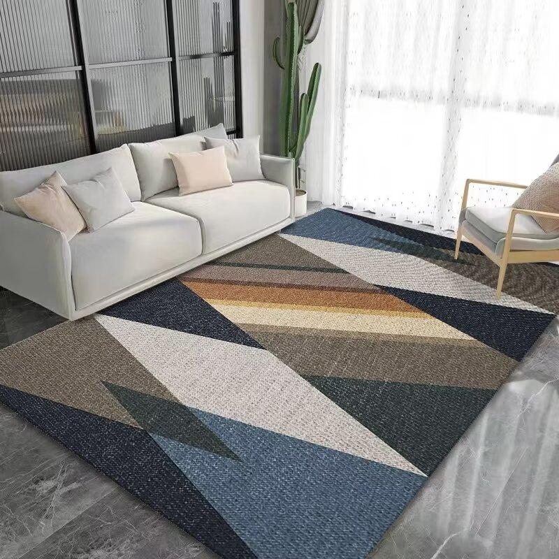 

Nordic Light Gray Large Living Room Carpet Light Luxury Decorative Rug for Bedroom Geometric Carpets Non-slip Sofa Side Foot Mat 60*90cm