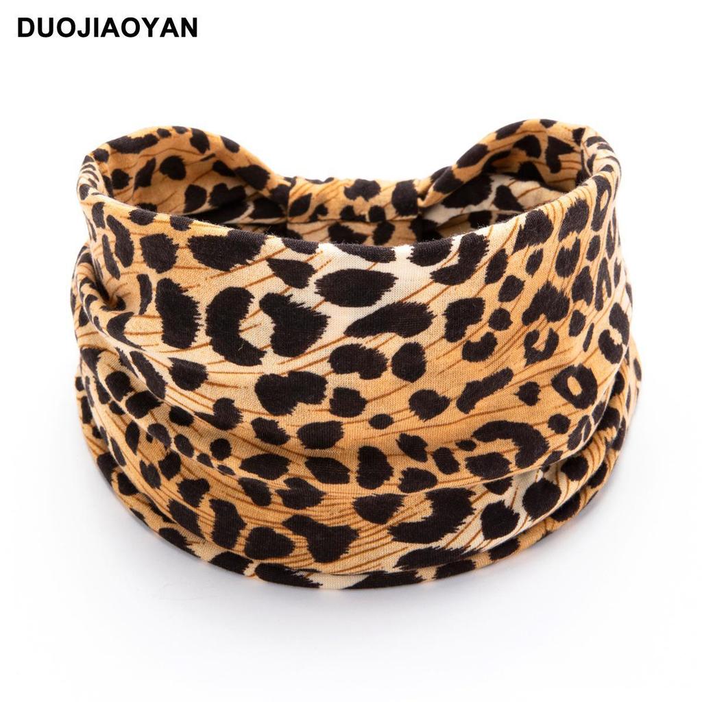 Leopard Print Knotted Headband - Autumn/Winter Sweat-Absorbing Elastic Headscarf for Cool Girls