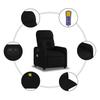 Vidaxl Foldable Massage Armchair, Electric, Black, Fabric