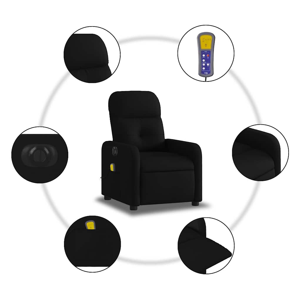 Vidaxl Foldable Massage Armchair, Electric, Black, Fabric