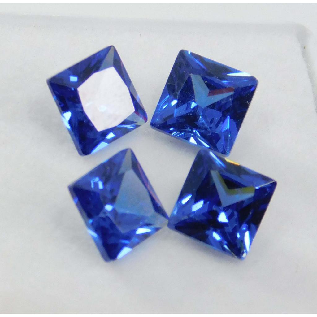 A+ Quality Natural Blue Sapphire Square 4 Ct 4 PCS CERTIFIED Gemstone MULTTIQ131