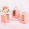 30pcs Cupcake Boxes Individual Cupcake Containers with Window Handle and Inserts Pink Gift Packing Box for Bakery Wrapping Party Favor Packing