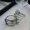 Trendy Punk Sliver Color Skull Ghost Claw Opening Bracelets Armband Wristband for Women Men Personality Designer Jewelry Gifts