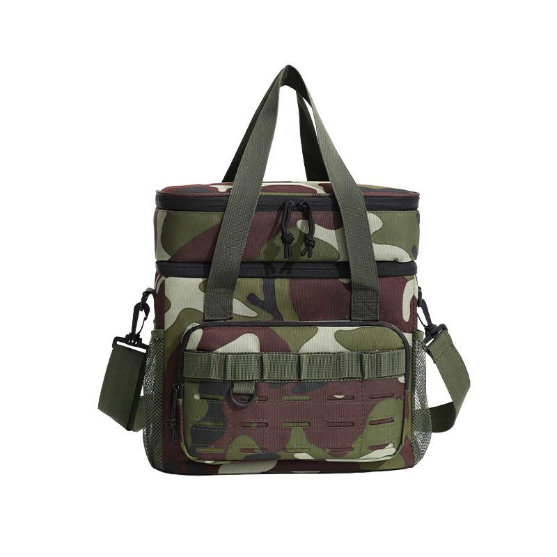 Bolsa nevera de tela Oxford con camuflaje y aislamiento impermeable para camping al aire libre y picnic