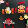 Rotating Magnetic God of Wealth Ornament: Wobbling Cartoon Sticker for Attracting Wealth and Blessings in Festive Style