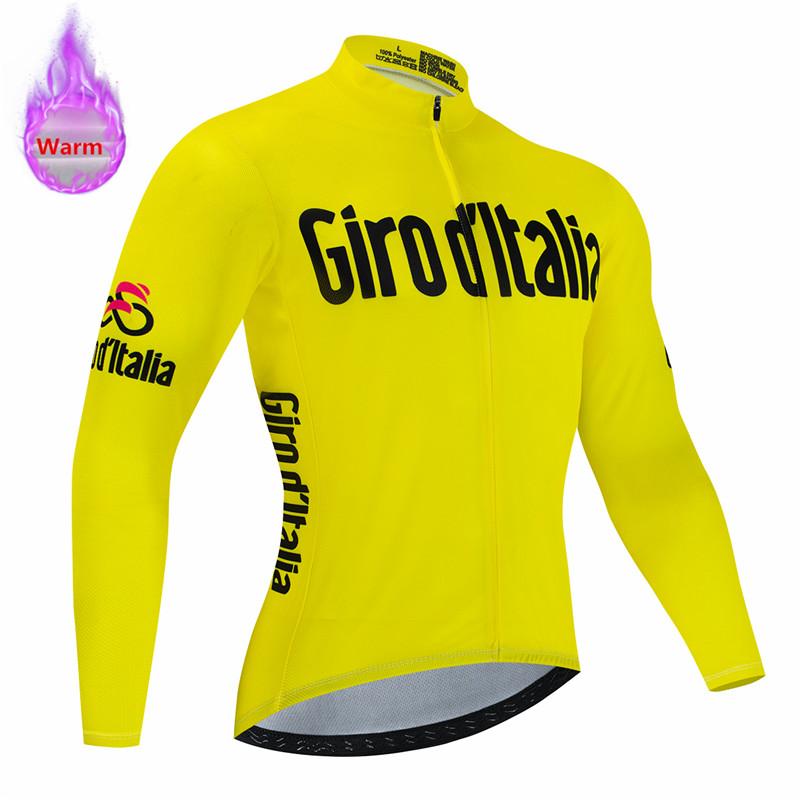 Italia Winter Thermal Fleece Long Sleeve Cycling Jersey Set Bib Pants Ropa Ciclismo Bicycle Clothing MTB Bike Mens Pro Team Suit