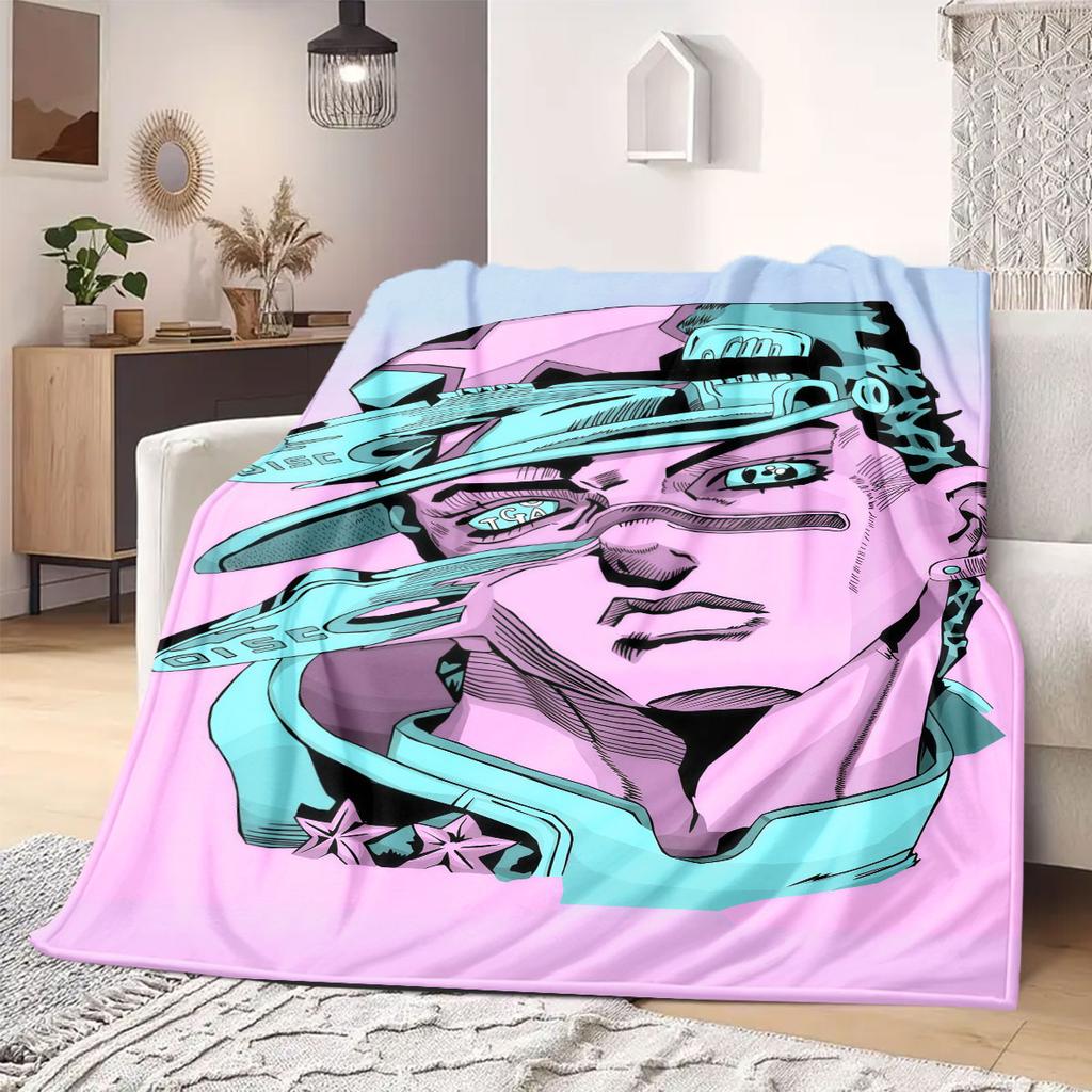 JOJO Anime Flannel Blanket Warm,Comfortable,Suitable for Bedrooms,Sofas,Beds,Chairs,Picnics,Travel