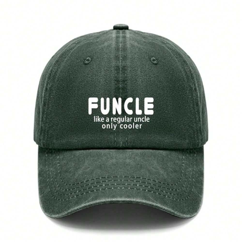 [Unisex Baseball Cap] Funcle Print Adjustable Hat Breathable Soft Fabric Casual Vintage Daily Wear Gift For Uncle