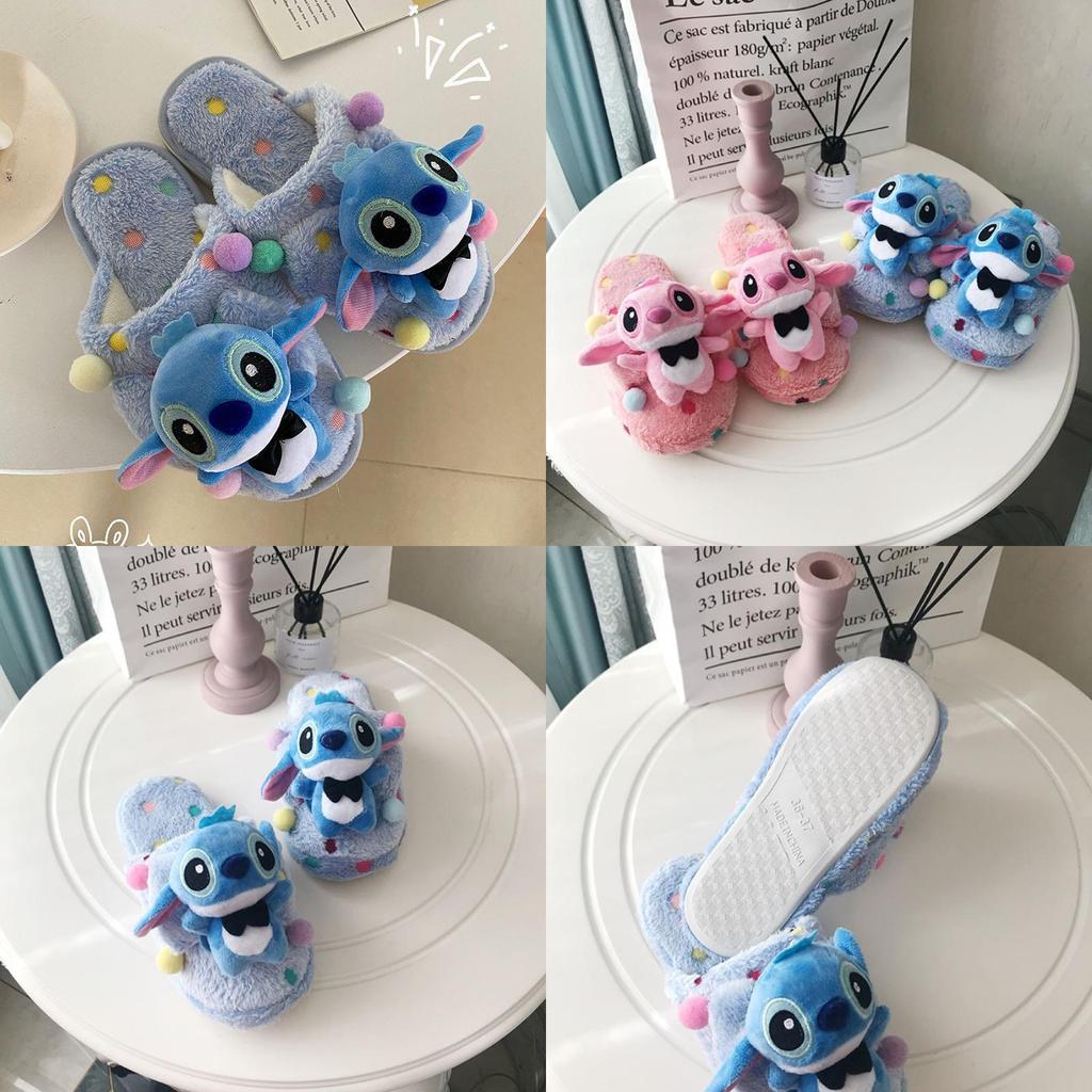 Warme und kuschelige Lilo & Stitch Plüschpantoffeln – Unisex-Pantoffeln für Paare