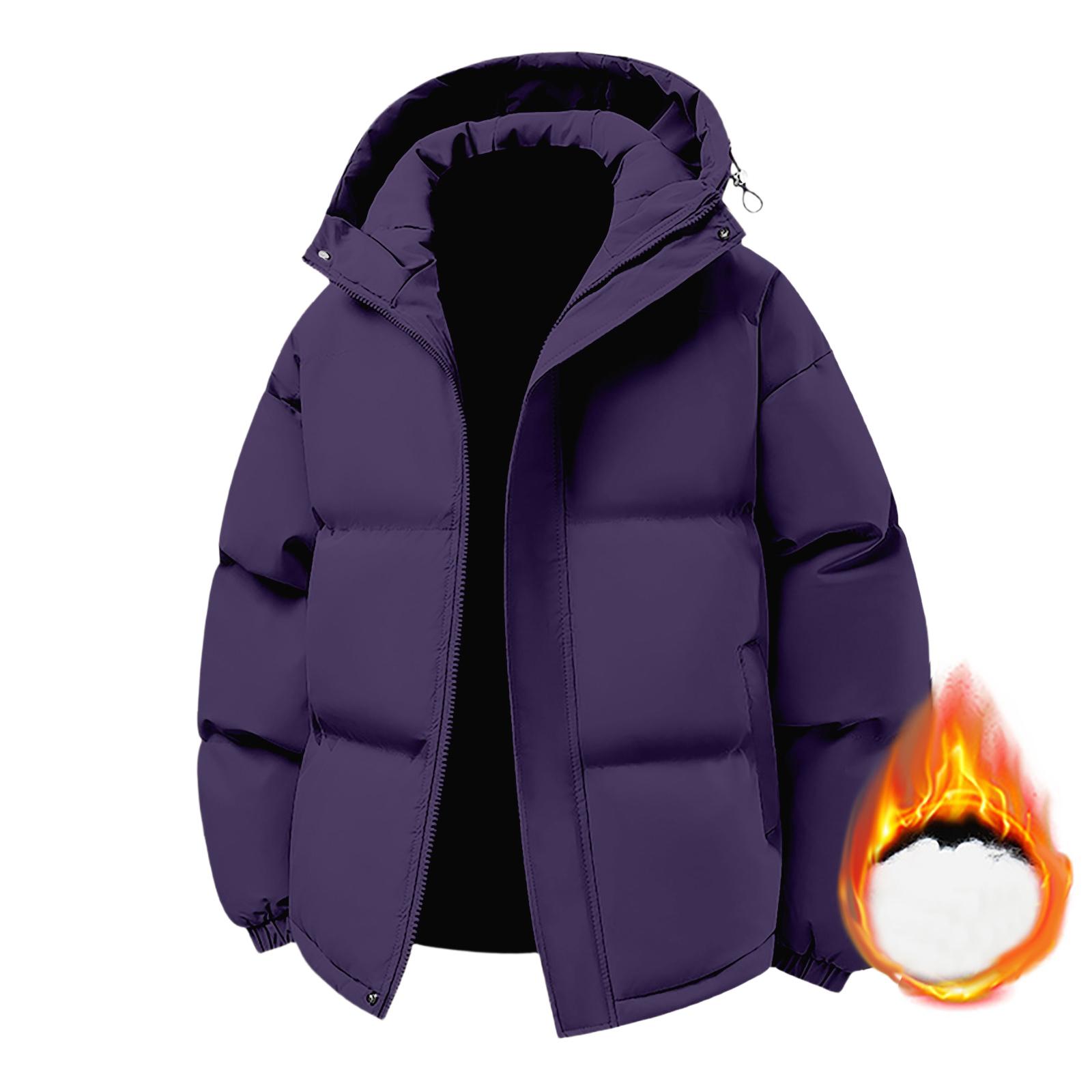 

Мужская повседневная пуховая куртка оверсайз с длинными рукавами и капюшоном XXXL фиолетовый