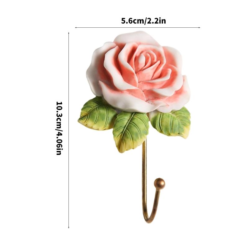 Artistic Heart Shape Wall Mount Hook With Floral Rose Designs Great For Organizing Small Items