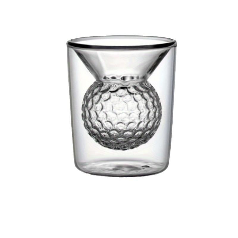 Golf Ball Double-layer Glass Cup, High Borosilicate Thickened Glass Water Cup, Transparent Heat-insulating Milk Beverage Cup 1 Pc