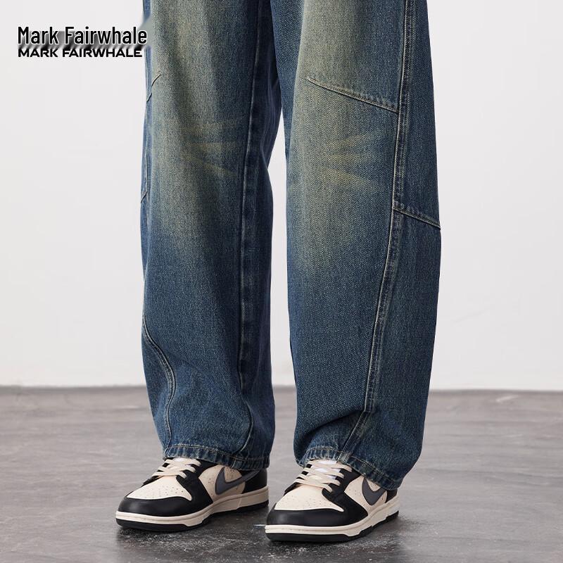 MARK FAIRWHALE Men's Summer Loose Fit Straight Leg Jeans