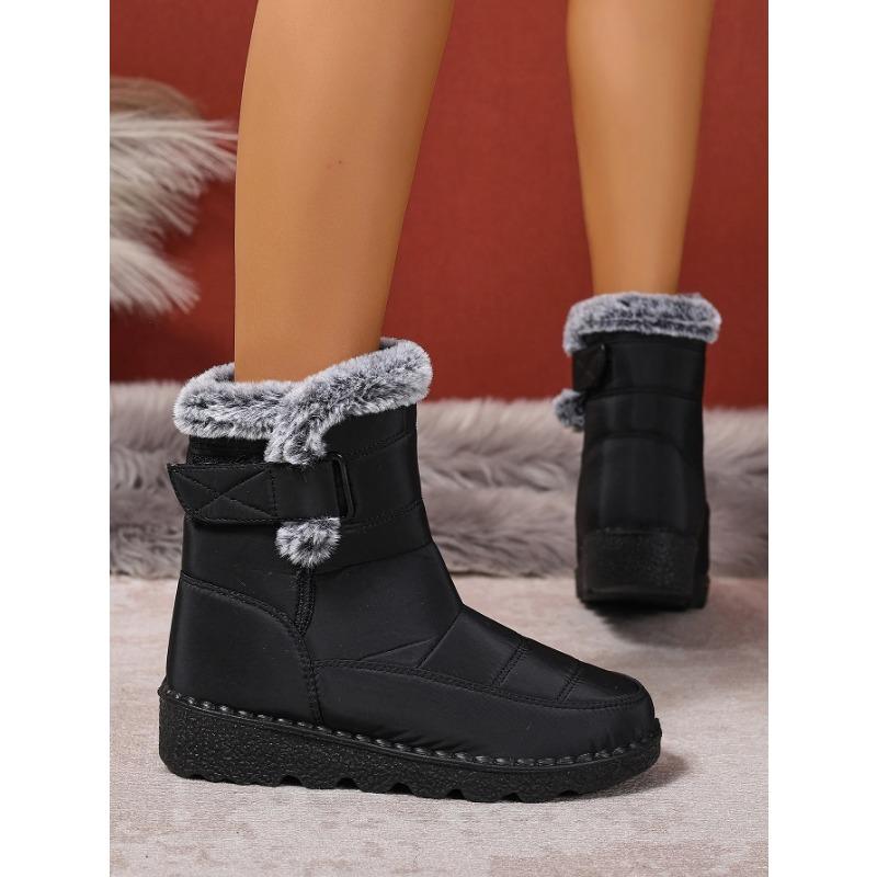 2025 Winter New Pure Color Women's Cotton Boots Fashion Anti-skid and Wear-resistant Warm and Comfortable Winter Women' Boots