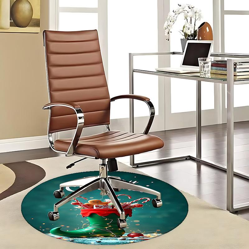 

1pc Christmas Elf Boot Chair Mat - Anime Cartoon Design, Non-Slip Carpet for Office Chair, Festive Gift, Seasonal Decor, Living Room, Bedroom, Game Ro 80cm by 80cm