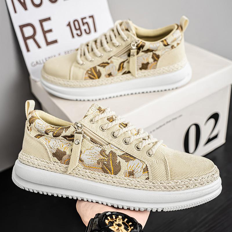 Men's Shoes New Spring Breathable Deodorant Board Shoes Men's Canvas Shoes Light and Comfortable Soft Sole Low-top Casual Shoes